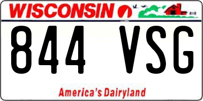 WI license plate 844VSG