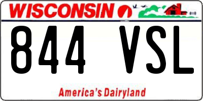 WI license plate 844VSL