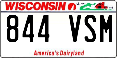 WI license plate 844VSM