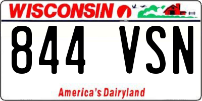 WI license plate 844VSN