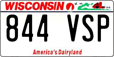 WI license plate 844VSP