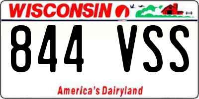 WI license plate 844VSS