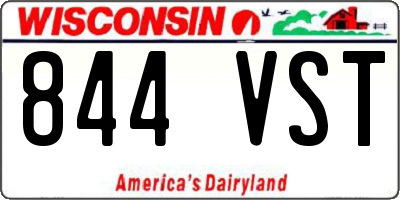 WI license plate 844VST