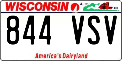 WI license plate 844VSV