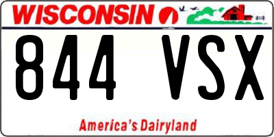 WI license plate 844VSX