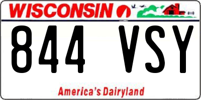 WI license plate 844VSY