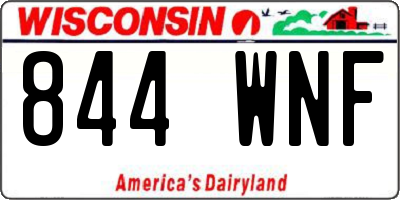 WI license plate 844WNF