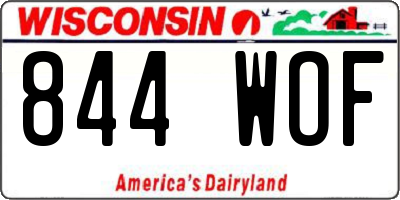 WI license plate 844WOF