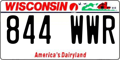 WI license plate 844WWR