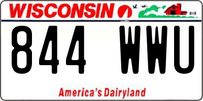 WI license plate 844WWU