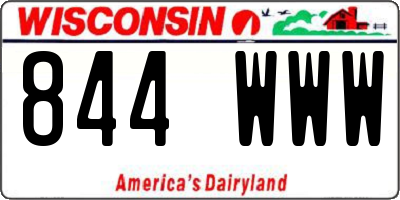 WI license plate 844WWW