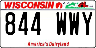WI license plate 844WWY
