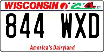WI license plate 844WXD