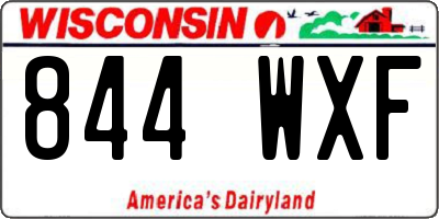 WI license plate 844WXF