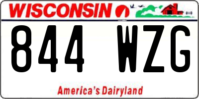 WI license plate 844WZG