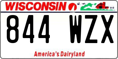 WI license plate 844WZX