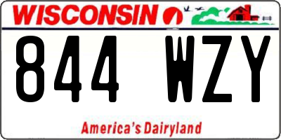 WI license plate 844WZY