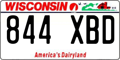 WI license plate 844XBD