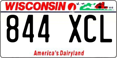 WI license plate 844XCL