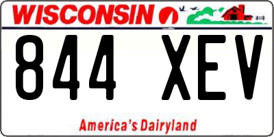WI license plate 844XEV