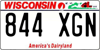 WI license plate 844XGN