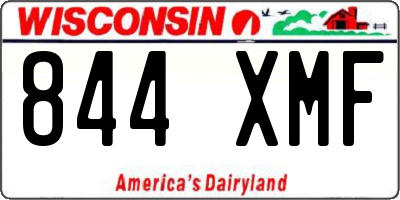 WI license plate 844XMF