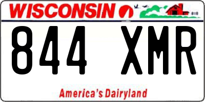 WI license plate 844XMR