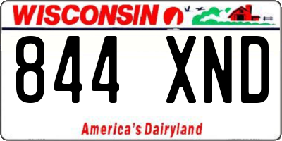 WI license plate 844XND