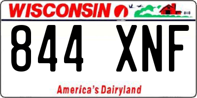 WI license plate 844XNF