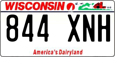 WI license plate 844XNH