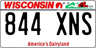 WI license plate 844XNS