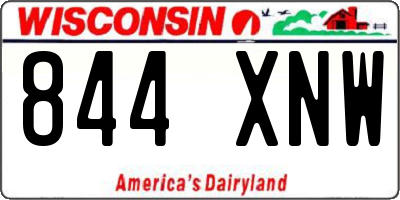 WI license plate 844XNW
