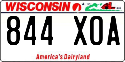WI license plate 844XOA
