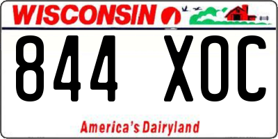 WI license plate 844XOC