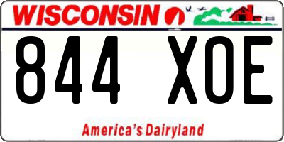 WI license plate 844XOE