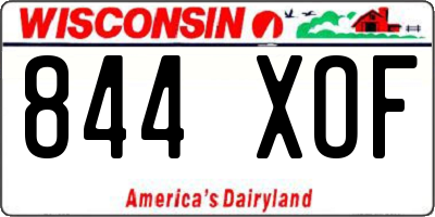 WI license plate 844XOF
