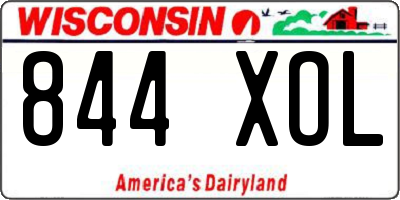 WI license plate 844XOL