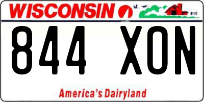 WI license plate 844XON