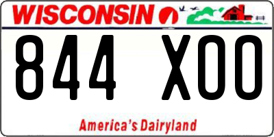 WI license plate 844XOO
