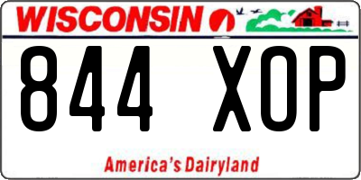 WI license plate 844XOP
