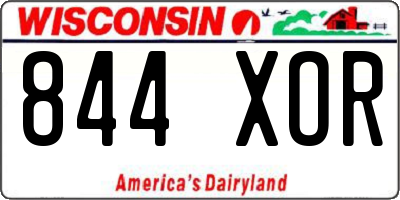 WI license plate 844XOR