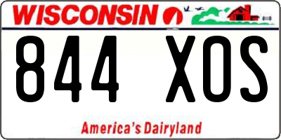WI license plate 844XOS