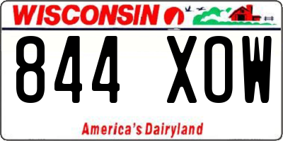 WI license plate 844XOW