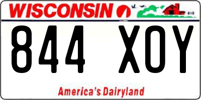 WI license plate 844XOY