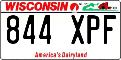 WI license plate 844XPF