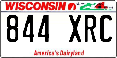 WI license plate 844XRC