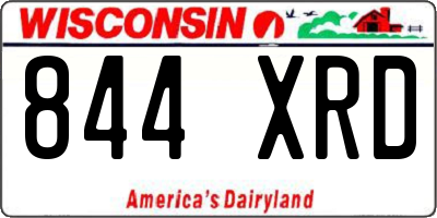 WI license plate 844XRD