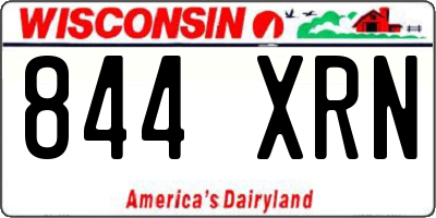 WI license plate 844XRN