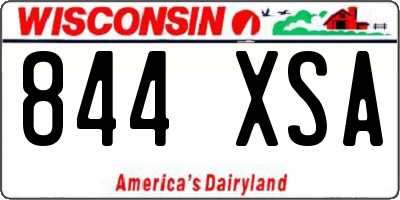 WI license plate 844XSA