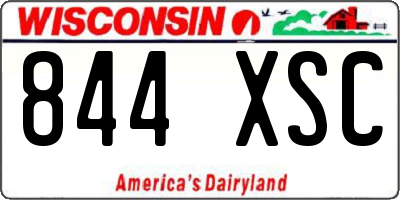 WI license plate 844XSC